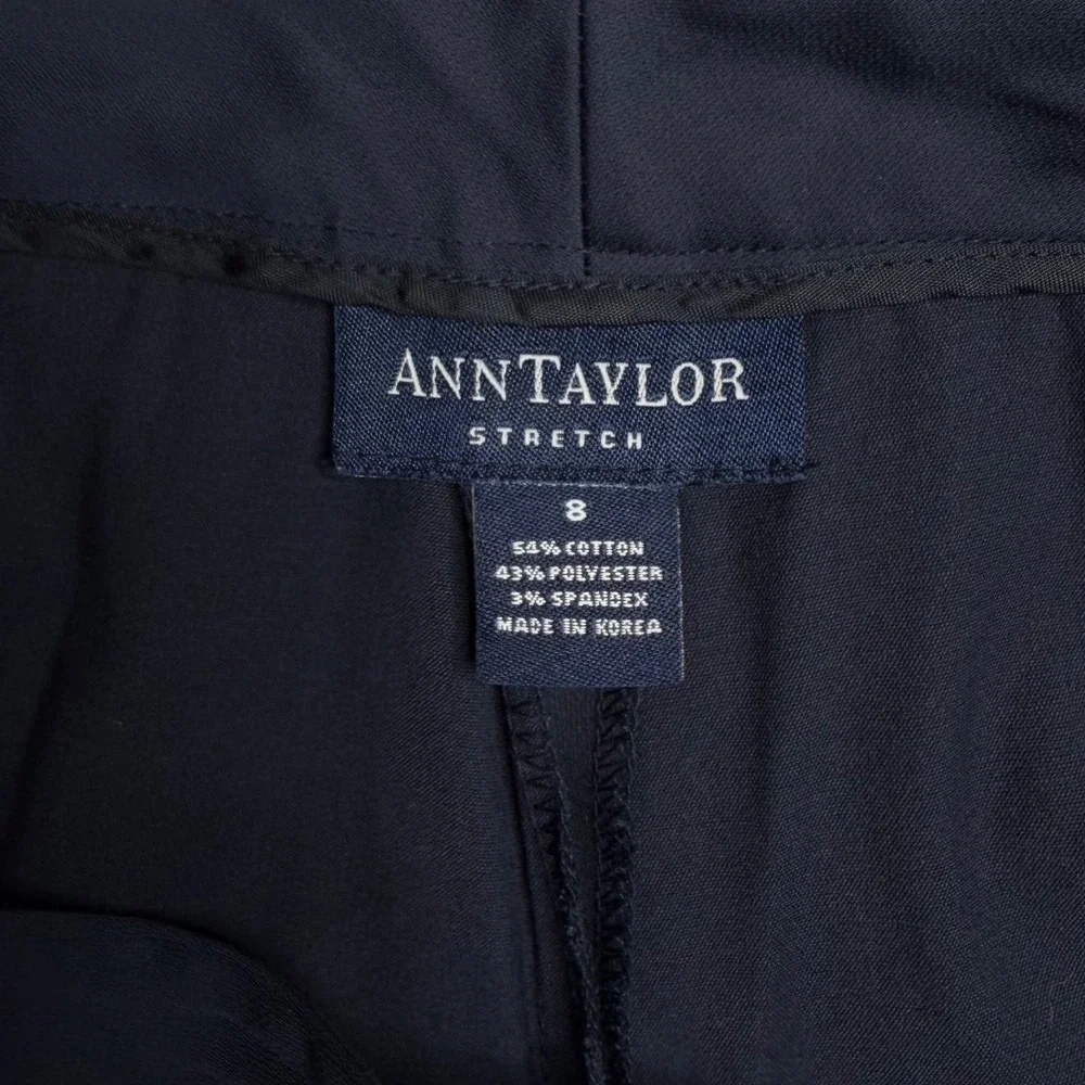 Ann Taylor Seasonless Stretch Straight Leg Dress Pants Navy Blue Womens 8 - Picture 4 of 6